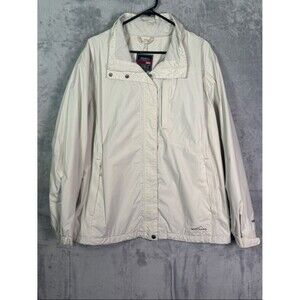 Eddie Bauer Women’s Cream Gray Full Zip MediumWeight WeatherEdge Jacket Size XXL